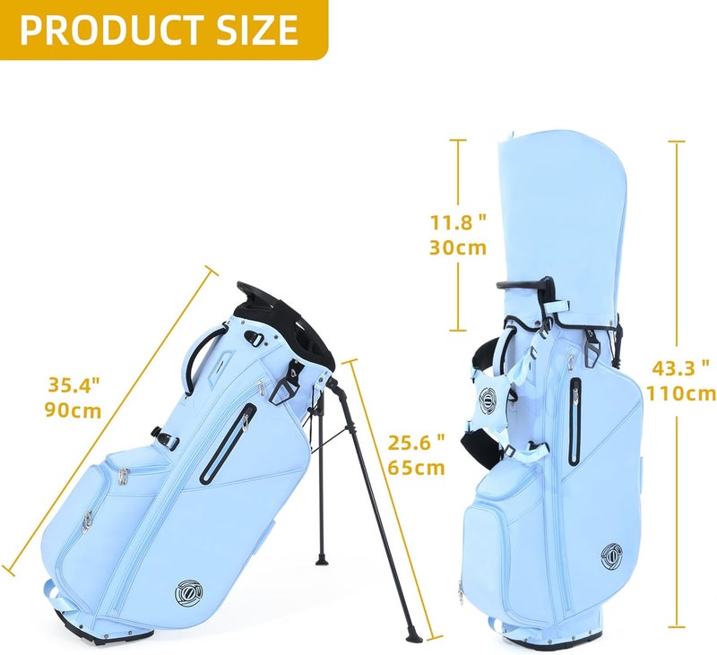Shopsource Golf Stand Bag 14 Way, Lightweight Golf Bags for Men Women with Stand, Padded Ergonomic Double Strap, Full Length Dividers, Multiple Pockets, Rain Hood - Image 3